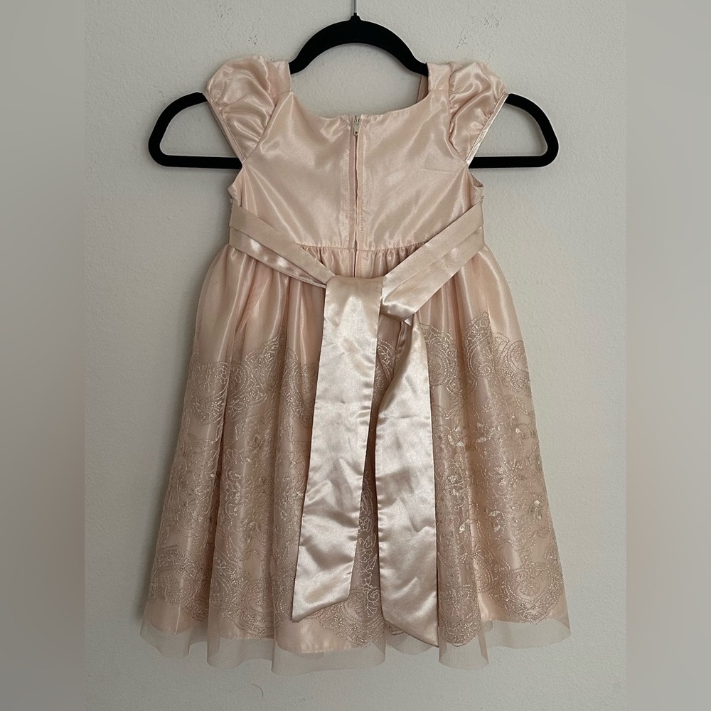 Bonnie Jean Blush and Gold Elegant Dress - Picture 2 of 13